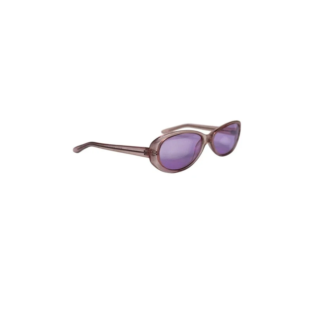 Vintage Bijoux Terner Italy Oval Sunglasses Translucent Pink Y2K Lenses BT191